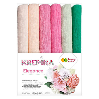 Krepina marszczona Elegance Happy Color, 6 kolorów