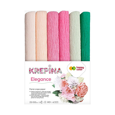 Krepina marszczona Elegance Happy Color, 6 kolorów