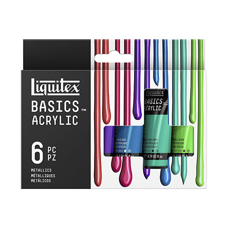 Metallic Colors farby akrylowe Liquitex, 6 x 22 ml