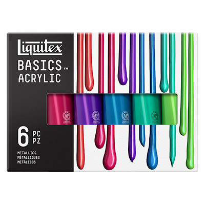 Metallic Colors farby akrylowe Liquitex, 6 x 118 ml