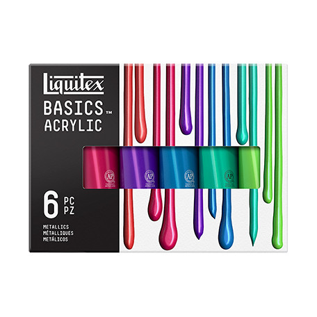 Metallic Colors farby akrylowe Liquitex, 6 x 118 ml