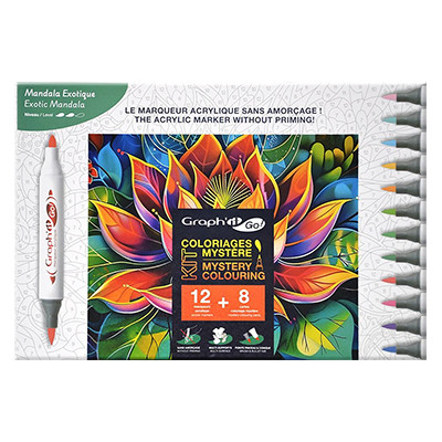 Exotic Mandala, pisaki akrylowe Graph'it GO!, 12 kol.