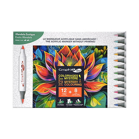 Exotic Mandala, pisaki akrylowe Graph'it GO!, 12 kol.