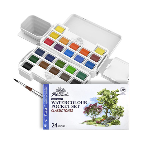 Farby akwarelowe Pocket Set Phoenix, 12 półkostek