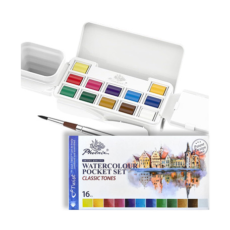Farby akwarelowe Pocket Set Phoenix, 12 półkostek