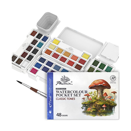 Farby akwarelowe Pocket Set Phoenix, 48 półkostek