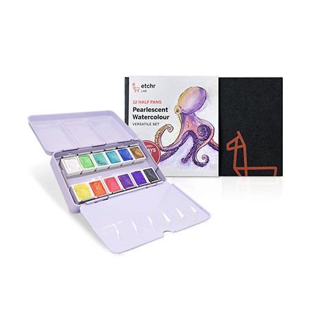 Versatile Set perłowe akwarele Etchr, 12 półkostek