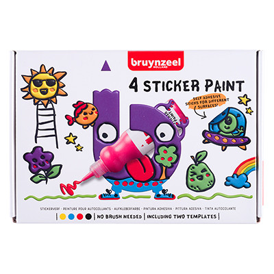 Sticker Paint, farby dla dzieci Bruynzeel 4 x 50 ml