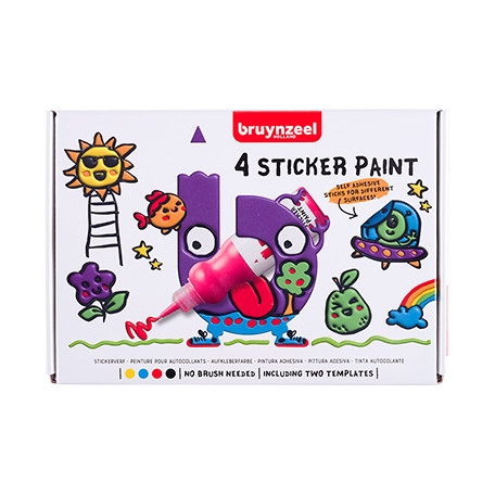 Sticker Paint, farby dla dzieci Bruynzeel 4 x 50 ml