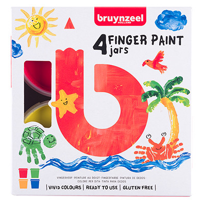 Finger Paint, farby do malowania palcami Bruynzeel 4 x 85 ml