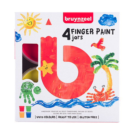 Finger Paint, farby do malowania palcami Bruynzeel 4 x 85 ml