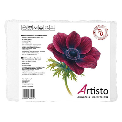 Papier do akwareli Artisto CP A4, 300 g, 5 ark.