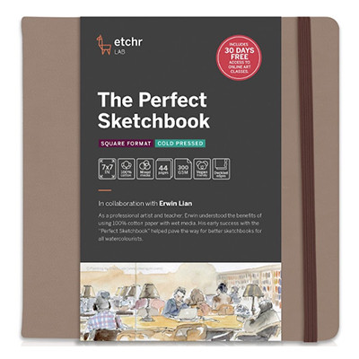 Szkicownik The Perfect Sketchbook Etchr, 300 g/m, 18x18 cm