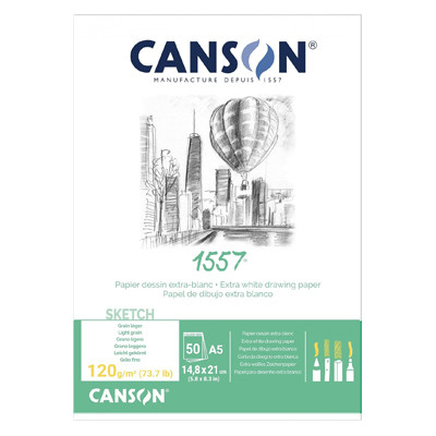 Szkicownik Canson 1557, 50 kartek A5, 120g