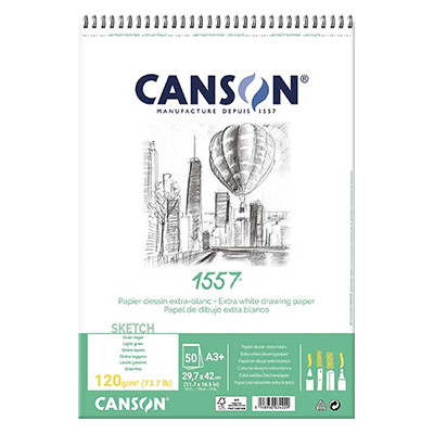 Szkicownik na spirali Canson 1557, 50 kartek A3, 120g