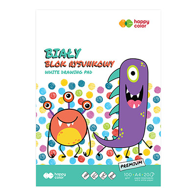 Blok rysunkowy biały A4 Happy Color