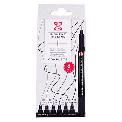 Zestaw cienkopisów Pigment Fineliner Talens, 6 sztuk