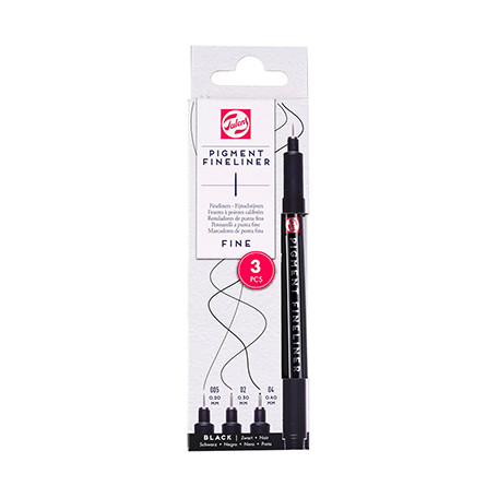 Medium, cienkopisy Pigment Fineliner Talens, 3 sztuki
