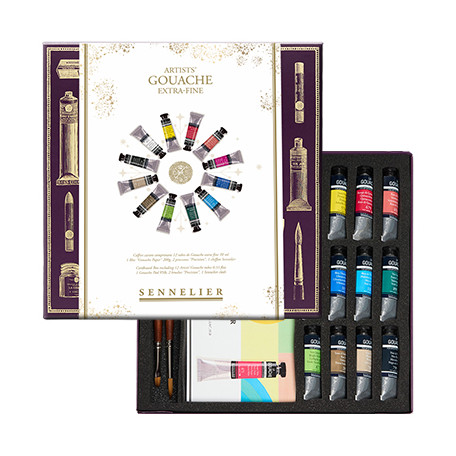 Artists' Gouache Sennelier – zestaw prezentowy, 12 x 10 ml