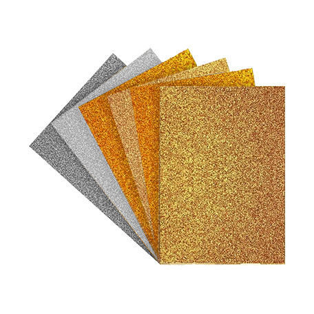 Karton brokatowy gold/silver Happy Color A3, 10 ark.