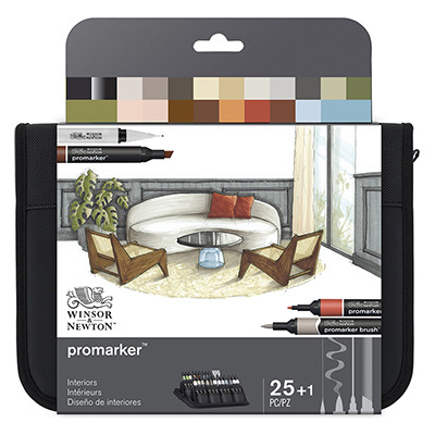 Interiors, pisaki Winsor & Newton 24+1 szt.