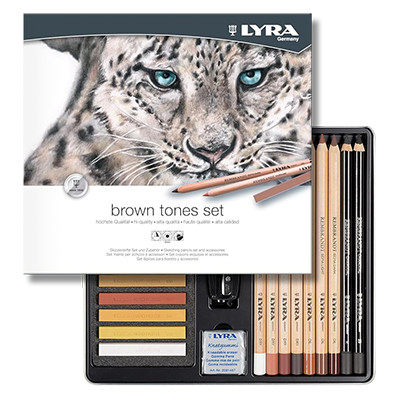 Zestaw rysunkowy Brown Tones Set Lyra, 25 elem.