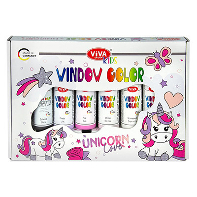 Unicorn Love – zestaw farb do szkła Viva Decor 6 x 90ml