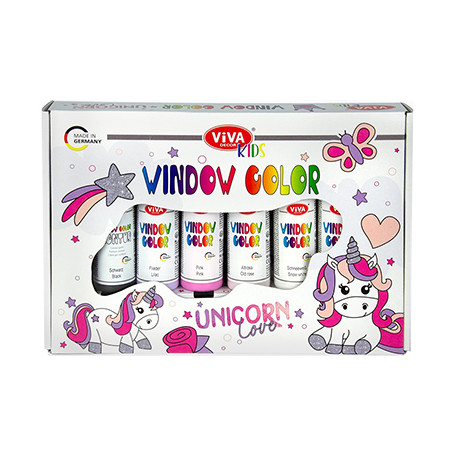 Unicorn Love – zestaw farb do szkła Viva Decor 6 x 90ml