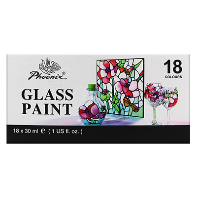 Zestaw farb do szkła Phoenix 18 x 30 ml