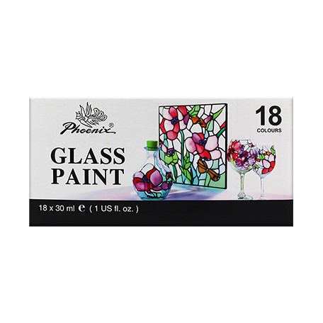 Zestaw farb do szkła Phoenix 18 x 30 ml
