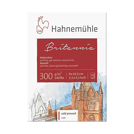 Blok akwarelowy Britannia Hahnemuhle CP 8 x 10.5 cm, 300 g/m2