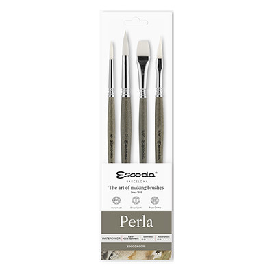 Perla, zestaw pędzli syntetycznych Escoda, 4 sztuki