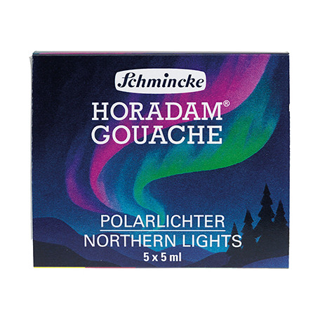 Northern Lights, Gouache Horadam Schmincke, 5 x 5 ml