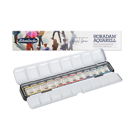 Akwarele Horadam, metalowe etui, 12 półkostek