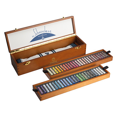 Pastele suche Schmincke, 48 kolorów w drewnianej kasecie