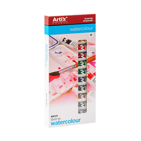 Zestaw farb akwarelowych Artix 12 x 12 ml