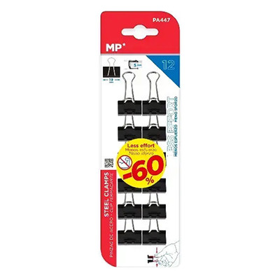 Klipsy do papieru 19 mm, zestaw 12 sztuk