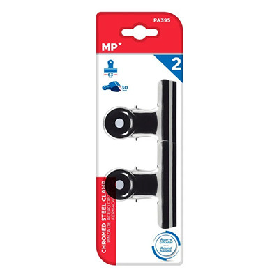 Klipsy do papieru srebrne 63 mm, zestaw 2 sztuk