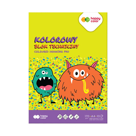 Blok techniczny kolorowy A4 Happy Color