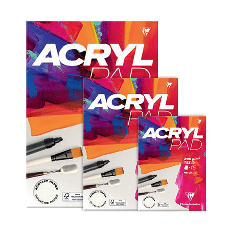 Blok do farb wodnych Acryl Pad Clairefontaine 15 ark. A3