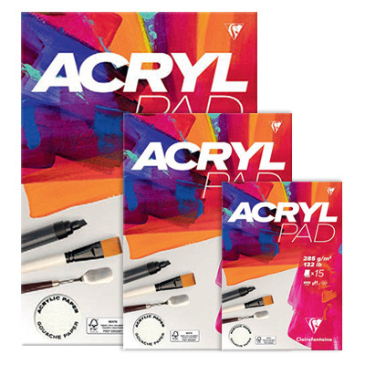 Blok do farb wodnych Acryl Pad Clairefontaine 15 ark. A5