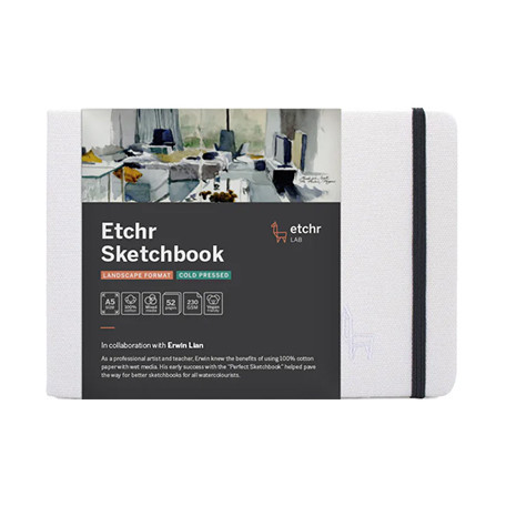 Szkicownik Etchr Sketchbook Landscape CP, 230 g/m, A5