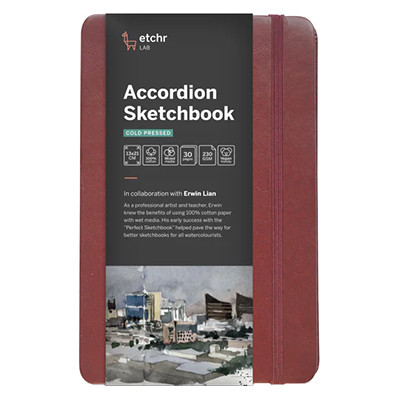 Szkicownik Accordion Sketchbook Etchr CP, 230 g/m, 13 x 21 cm
