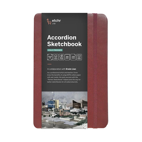 Szkicownik Accordion Sketchbook Etchr CP, 230 g/m, 13 x 21 cm