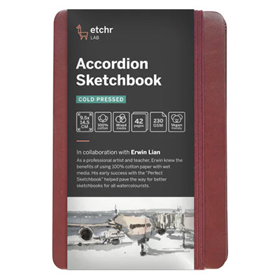 Szkicownik Accordion Sketchbook Etchr CP, 230 g/m, 9 x 14 cm