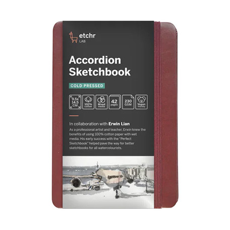 Szkicownik Accordion Sketchbook Etchr CP, 230 g/m, 9 x 14 cm