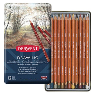 Kredki rysunkowe Drawing, Derwent, 12 kolorów