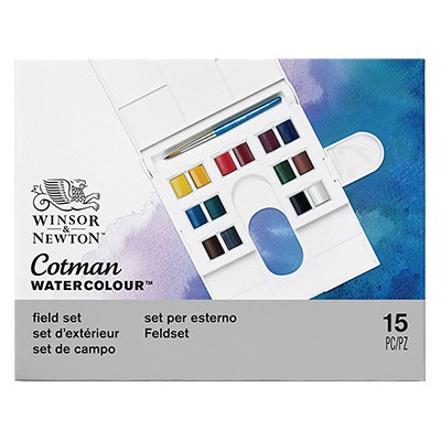 Farby akwarelowe Cotman w kostkach, Compact box, 15 elem.