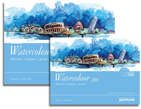 Papier akwarelowy Fabriano 200g, blok 34 x 46 cm, 15 arkuszy