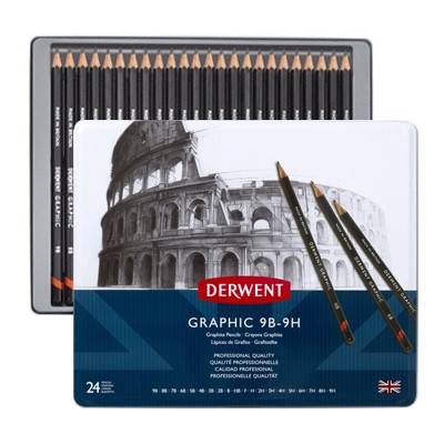 Ołówki rysunkowe Graphic, Derwent, 24 sztuki